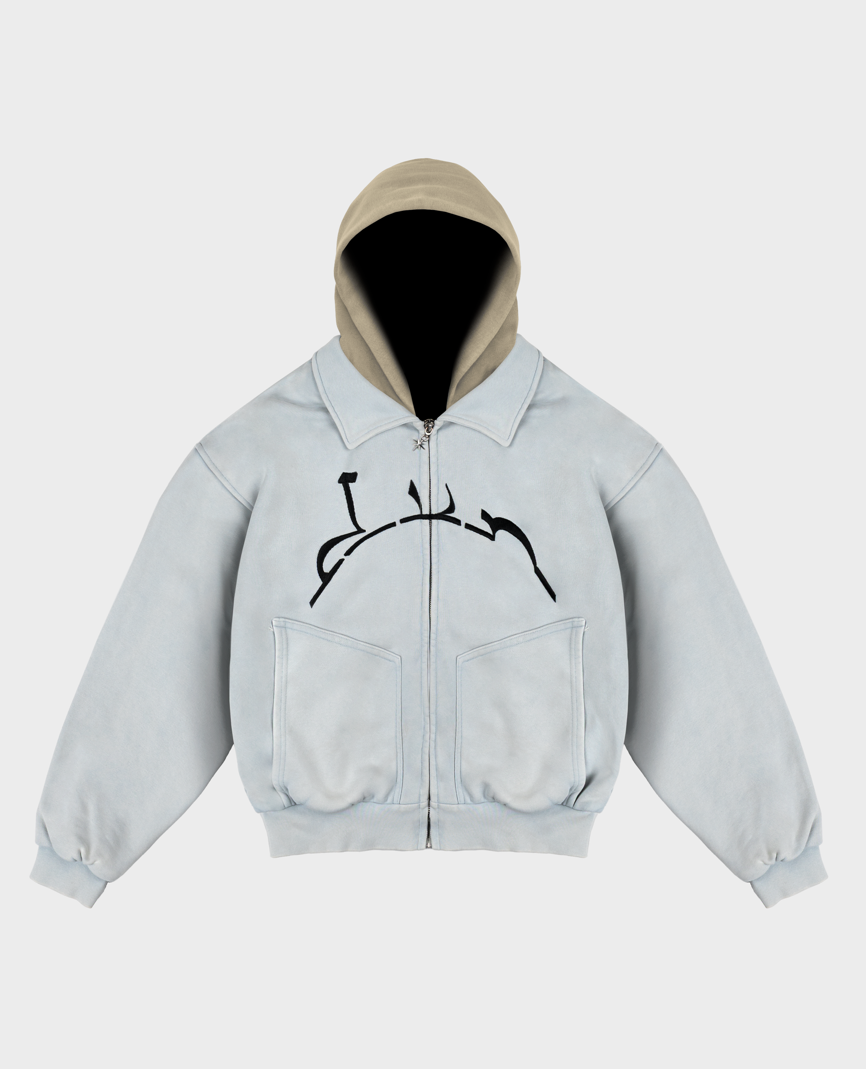 ARCHIVE-BLUE HOODED ZIP JACKET