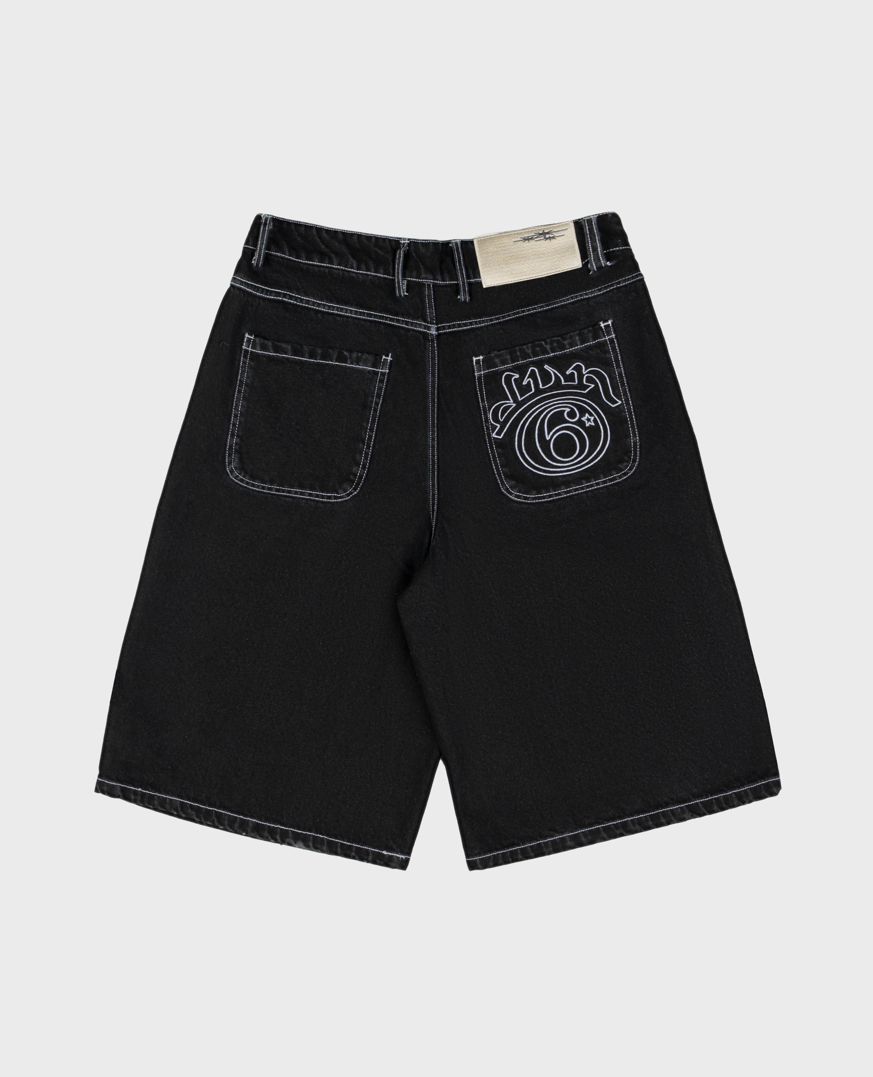 BLACK SIX DENIM JORTS