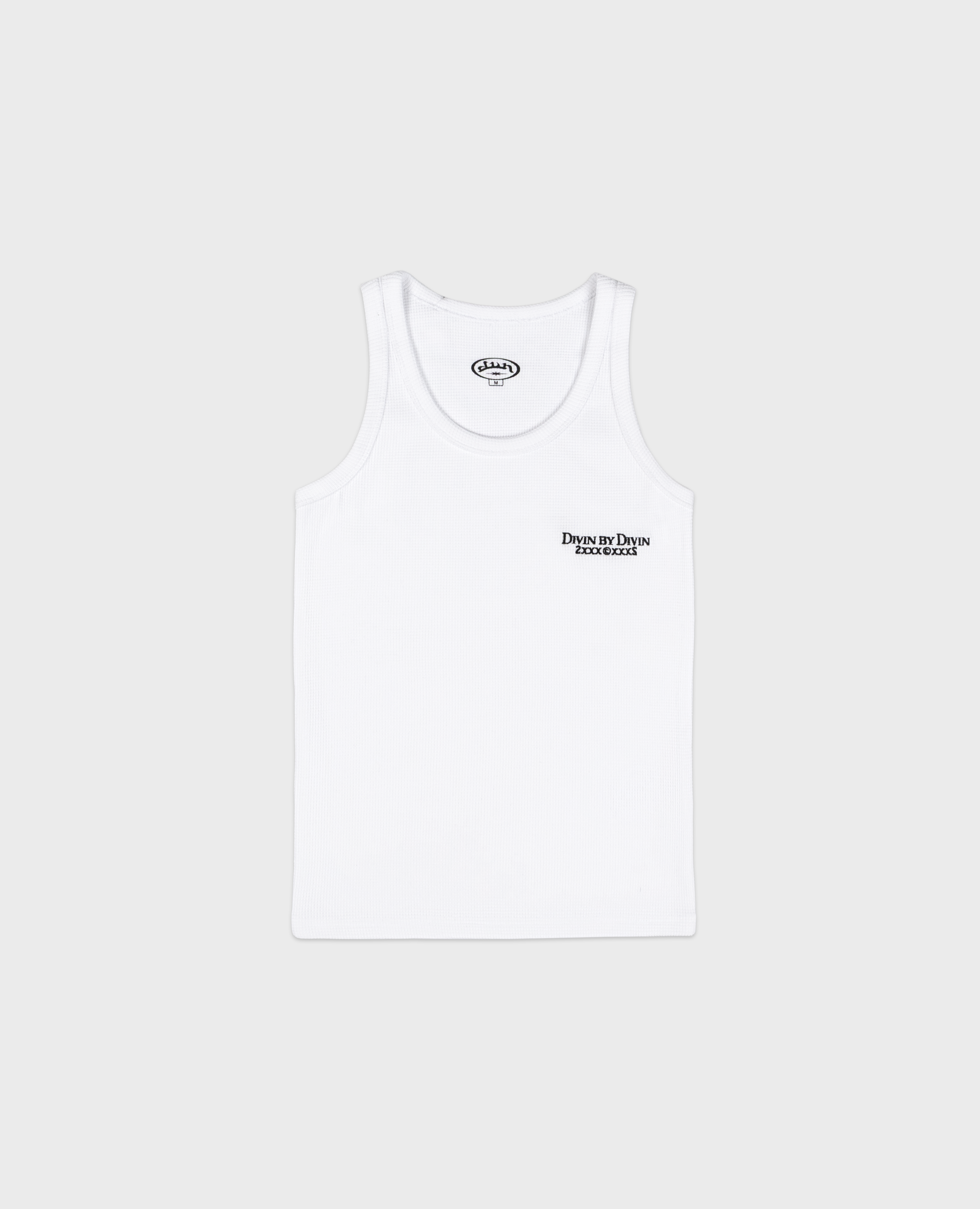 WHITE WAFFLE TANK TOP