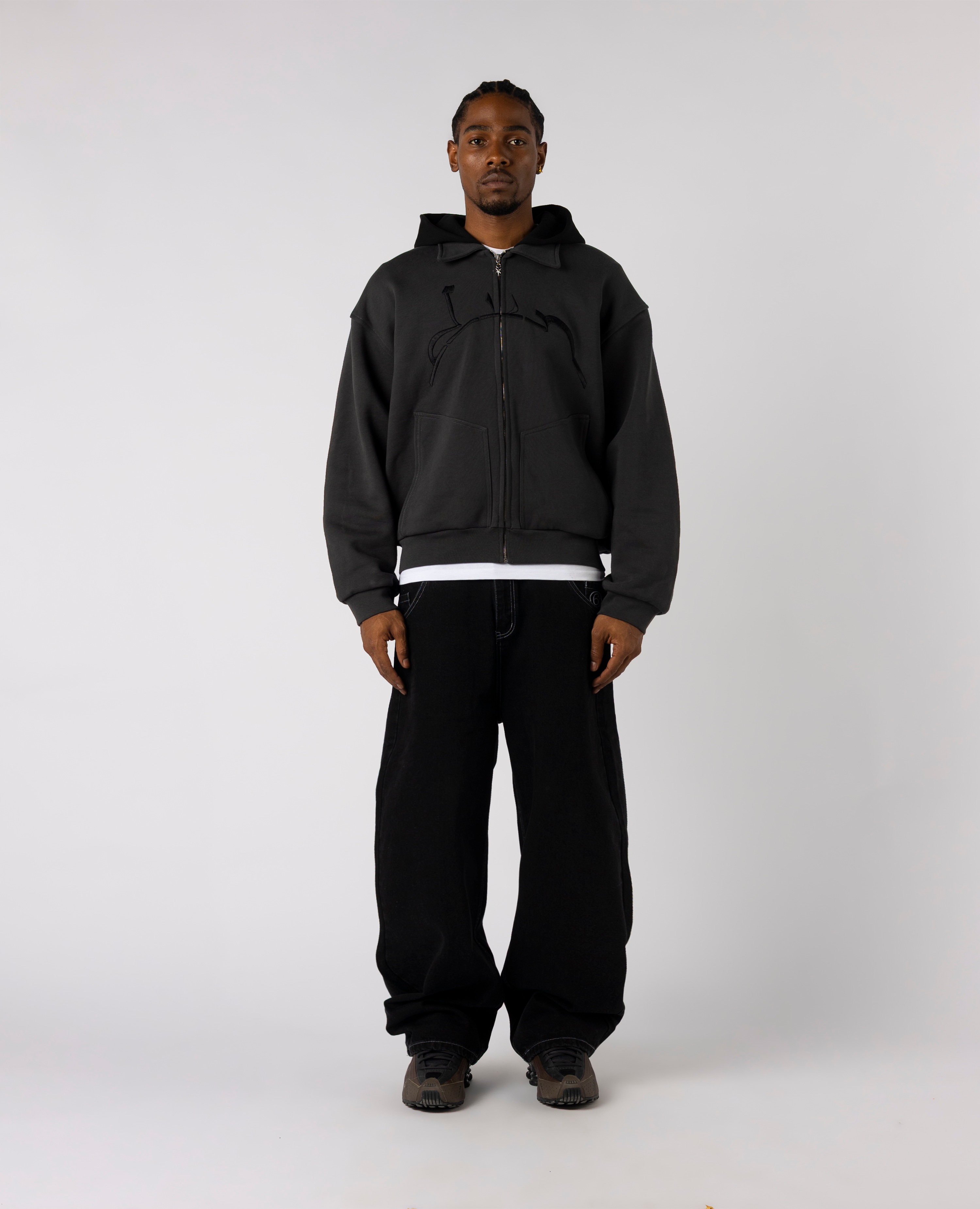 DARK HOODED ZIP JACKET