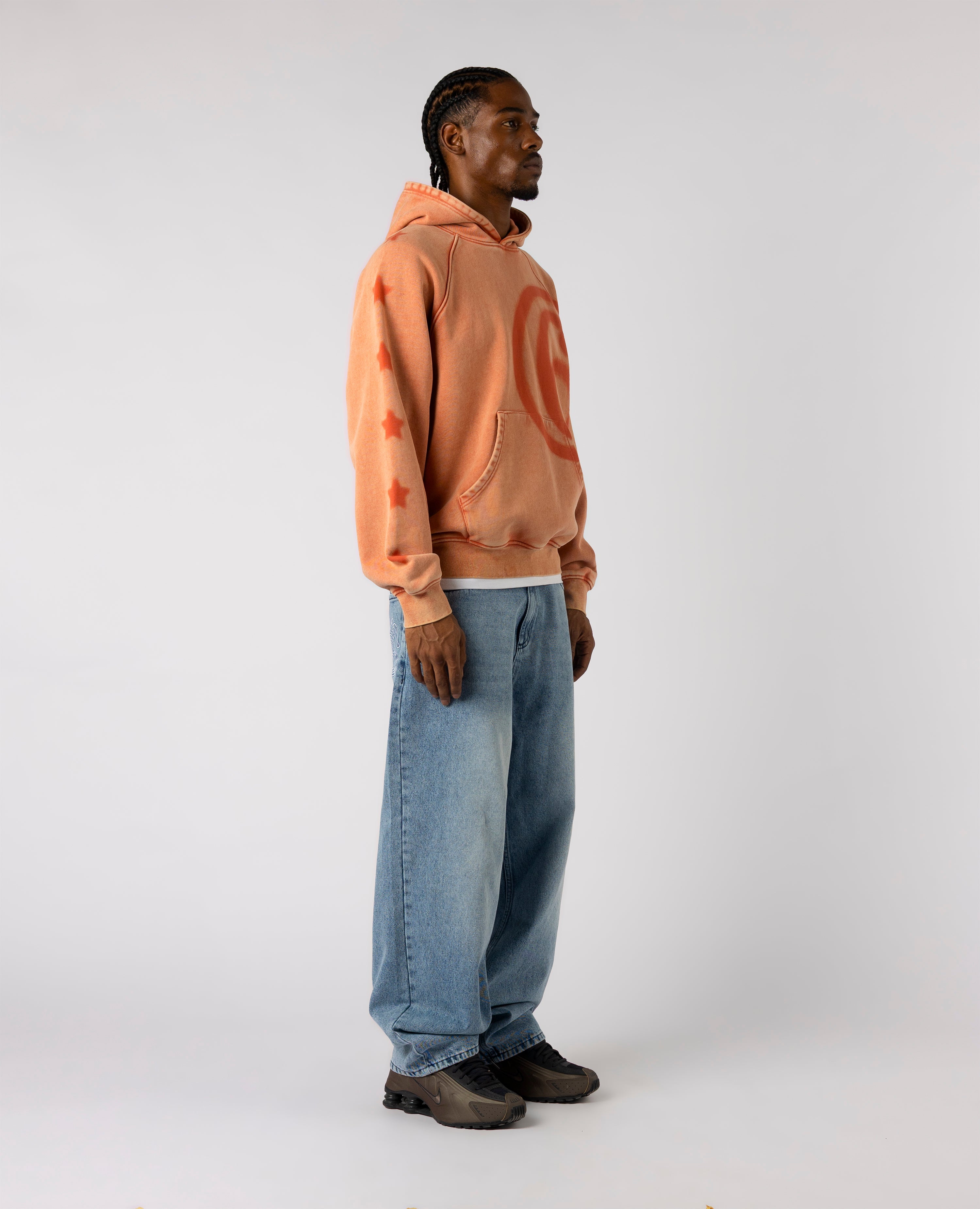 RED SUNWASHED HOODIE