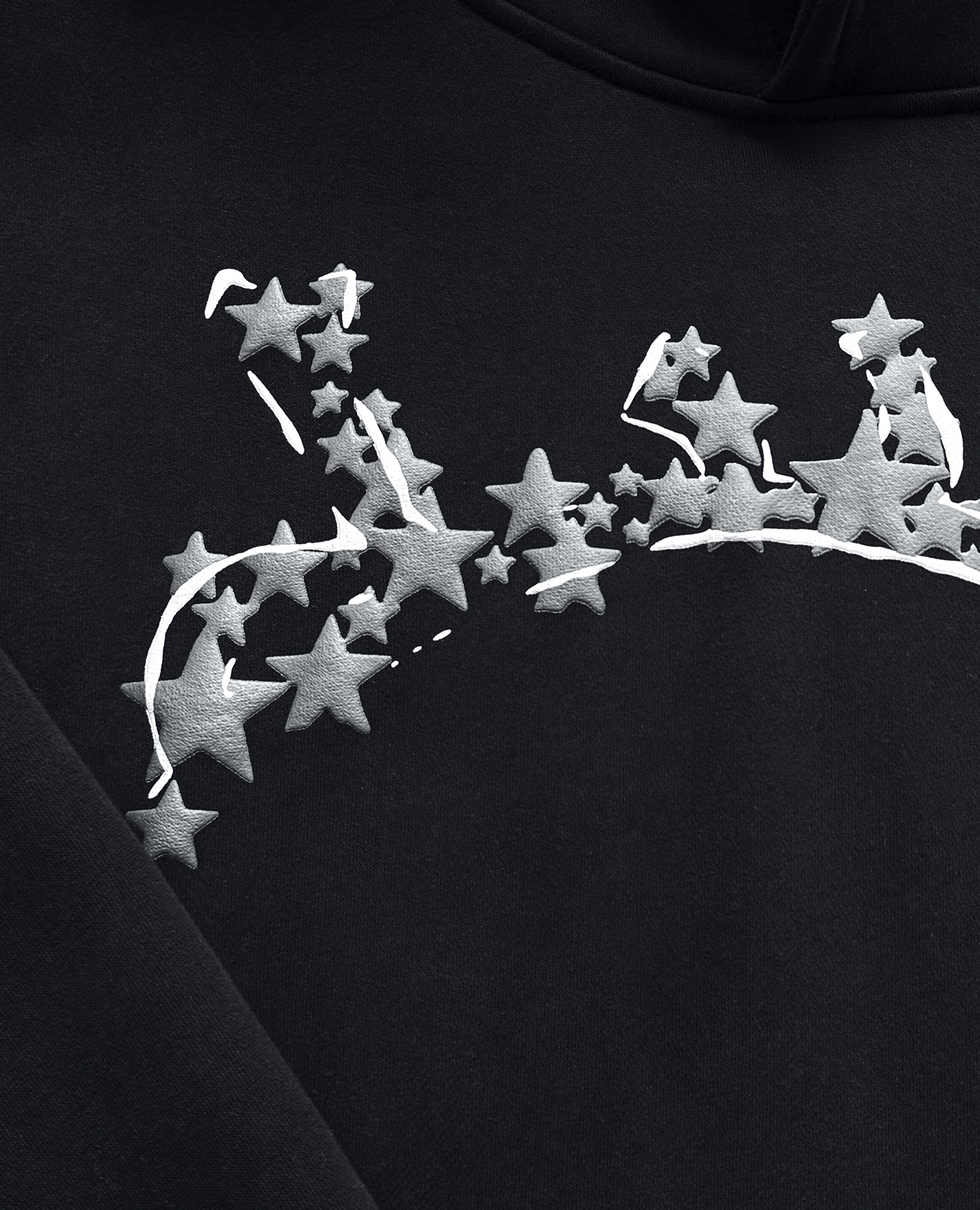 BLACK PUFF STARS HOODIES